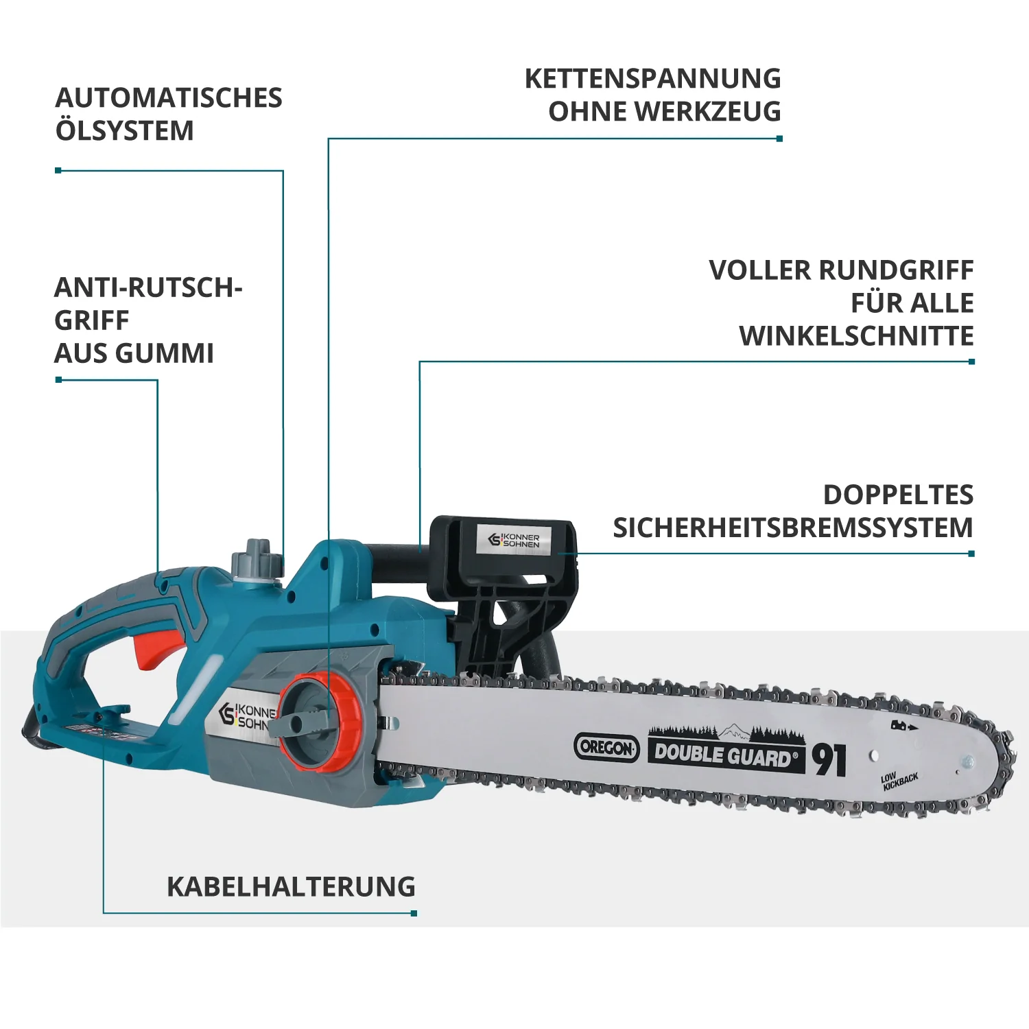 Elektro-Kettensäge KS CS2400-18 – Bild 7