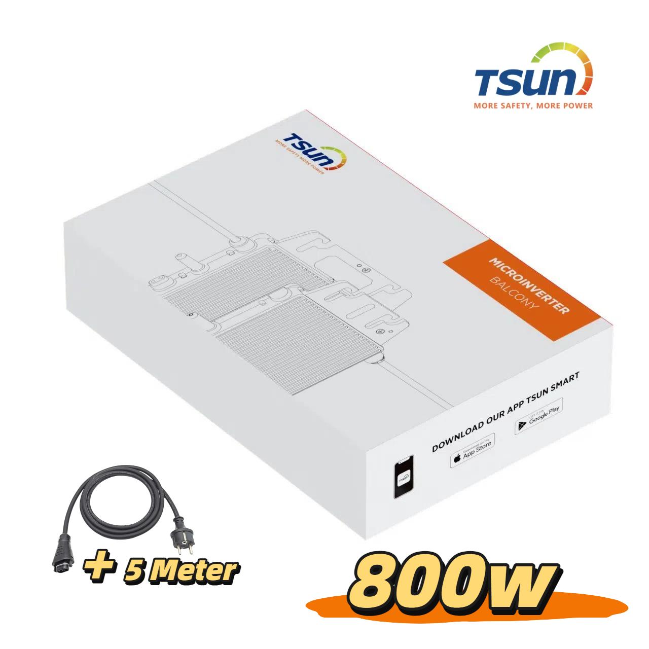Tsun Mikrowechselrichter TSOL-MS800, WLAN, inkl. 5 Meter AC Schlusskabel – Bild 2