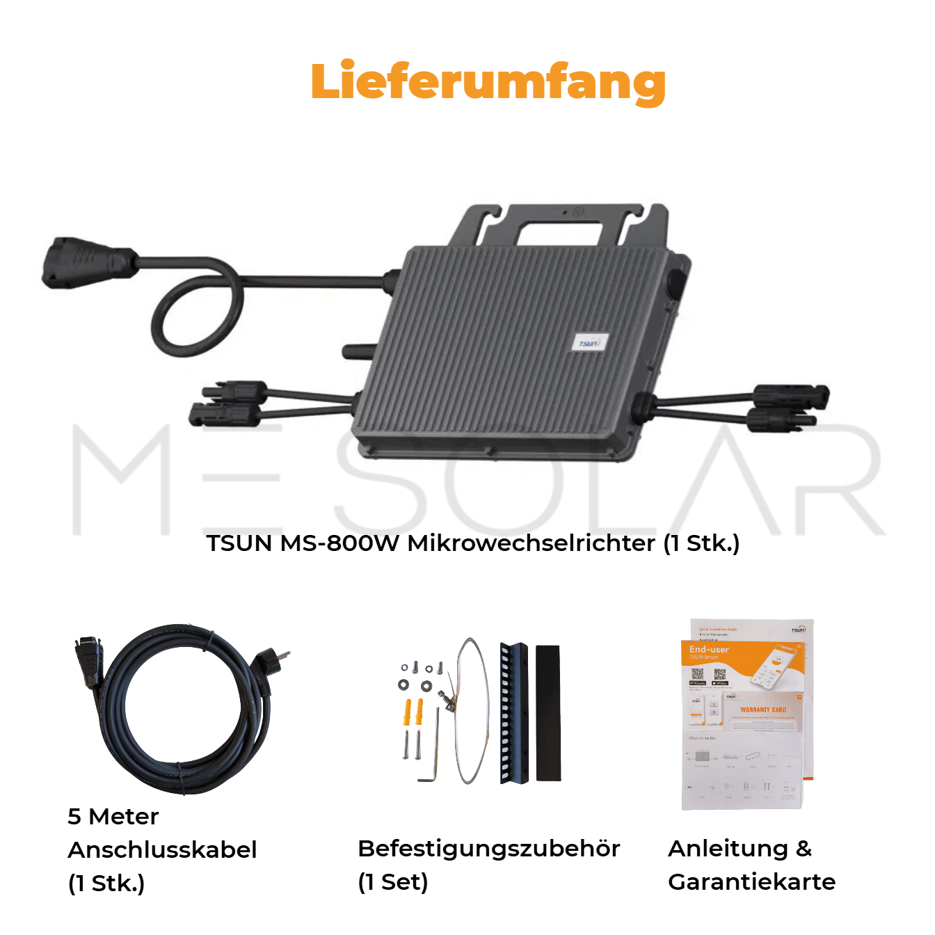 Tsun Mikrowechselrichter TSOL-MS800, WLAN, inkl. 5 Meter AC Schlusskabel – Bild 5