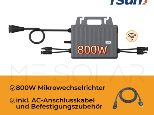 Tsun Mikrowechselrichter TSOL-MS800, WLAN, inkl. 5 Meter AC Schlusskabel
